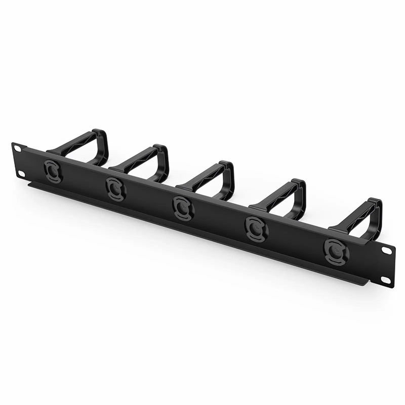 SFPS Horizontal Single Sided Manager, 1RU, 5 Snap-in D-Rings, 3.37 in. Depth