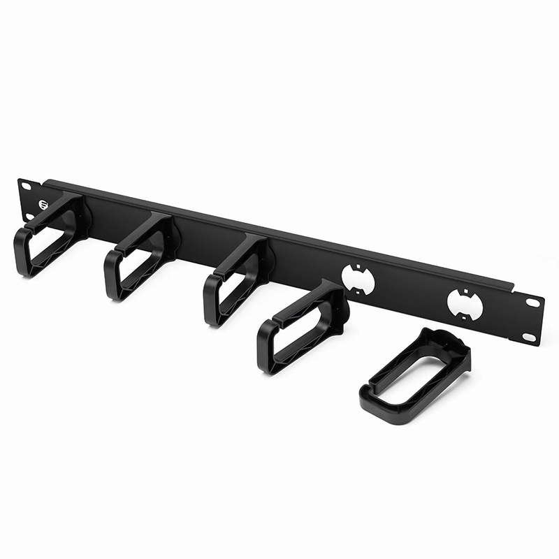 SFPS Horizontal Single Sided Manager, 1RU, 5 Snap-in D-Rings, 3.37 in. Depth
