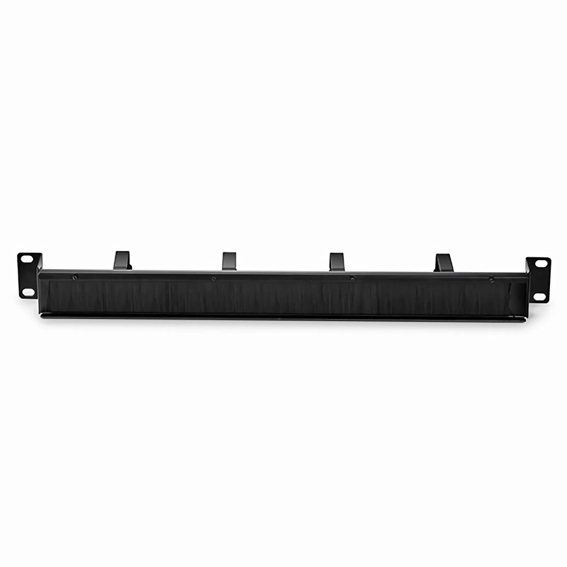 SFPS Recessed Horizontal Single Sided Pass-Thru Manager, 1RU, 4 D-rings & Brush Strip, 3.46 in. Depth