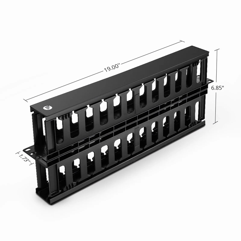 SFPS Horizontal Dual Sided Manager, 1RU, Finger Duct with Cover, 6.85 in. Depth