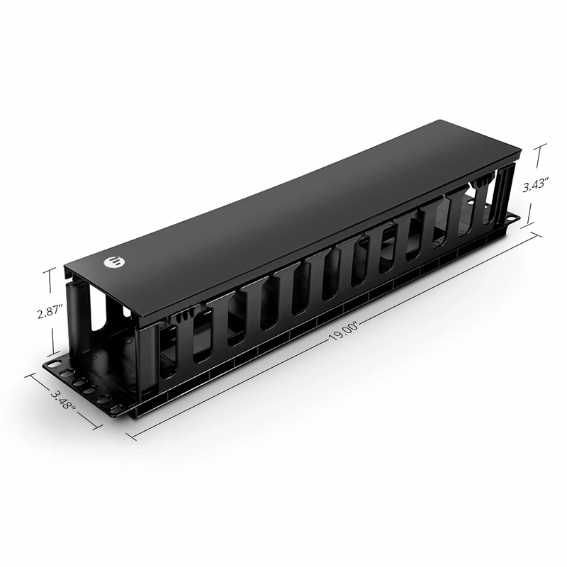 SFPS Horizontal Single Sided Manager, 2RU, Finger Duct with Cover, 3.43 in. Depth