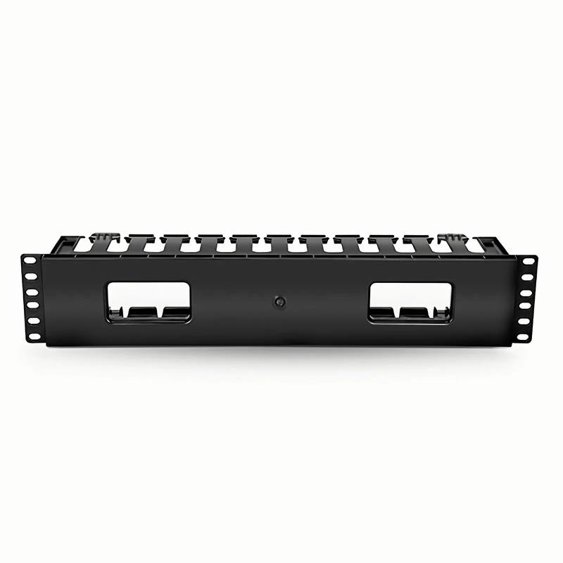 SFPS Horizontal Single Sided Manager, 2RU, Finger Duct with Cover, 3.43 in. Depth