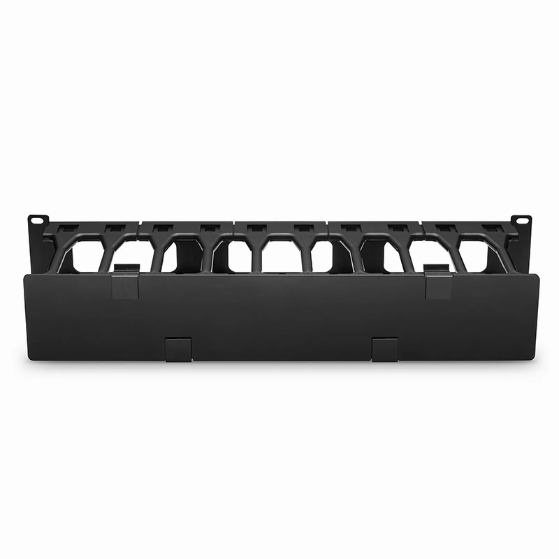 SFPS Horizontal Single Sided High Capacity Cable Manager, 2RU, Finger Duct with Cover, 4.56 in. Depth