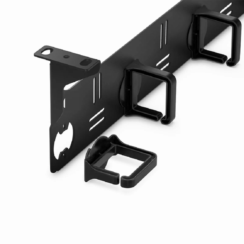 SFPS Horizontal Single Sided Cable Manager for 19 in. Rack or Cabinet, 0RU, 5 Snap-in D-Rings, 4.29 in. Depth