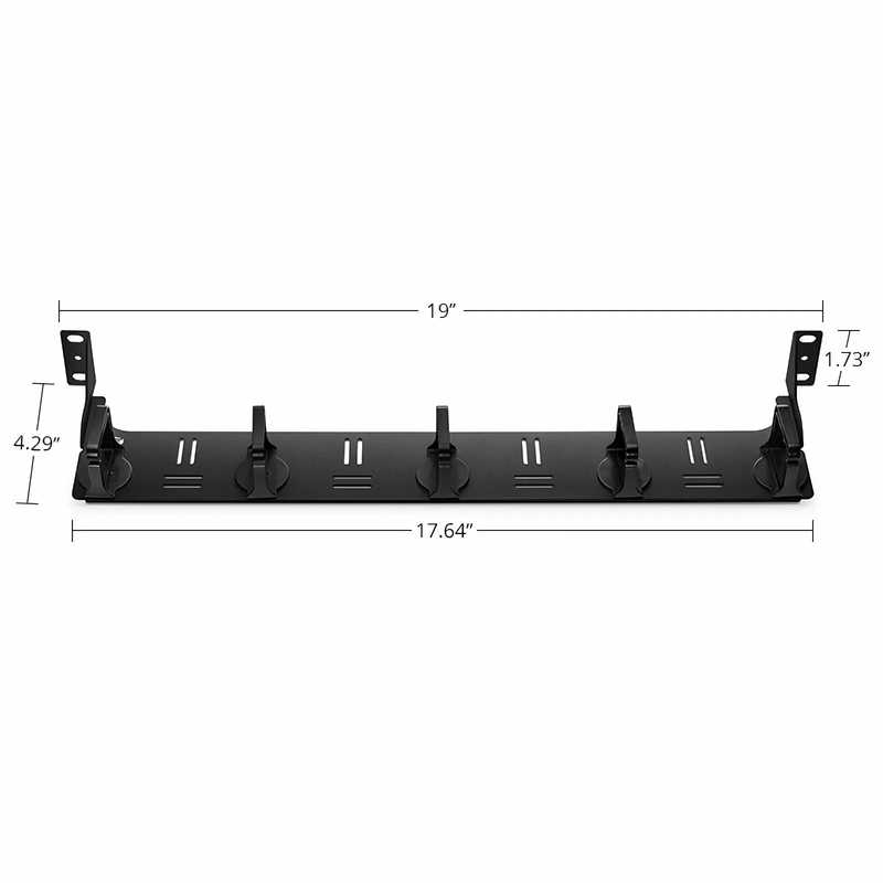 SFPS Horizontal Single Sided Cable Manager for 19 in. Rack or Cabinet, 0RU, 5 Snap-in D-Rings, 4.29 in. Depth