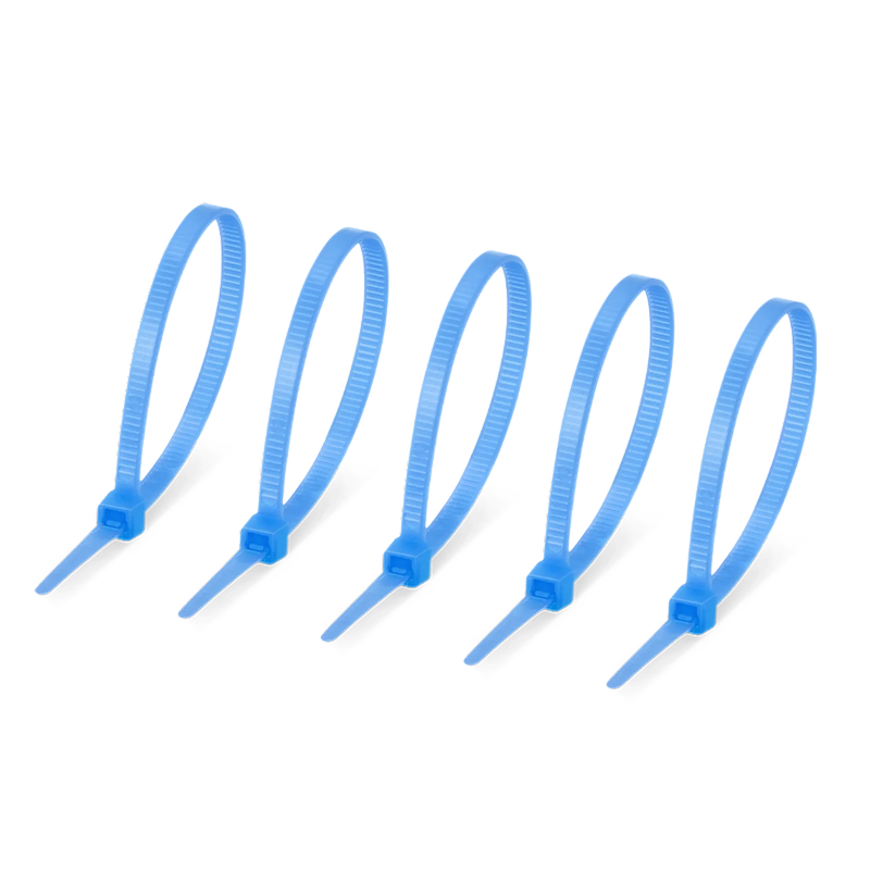 SFPS 100Pcs/Pack 6in.L x 0.15in.W Self-Locking Nylon Cable Ties, Blue
