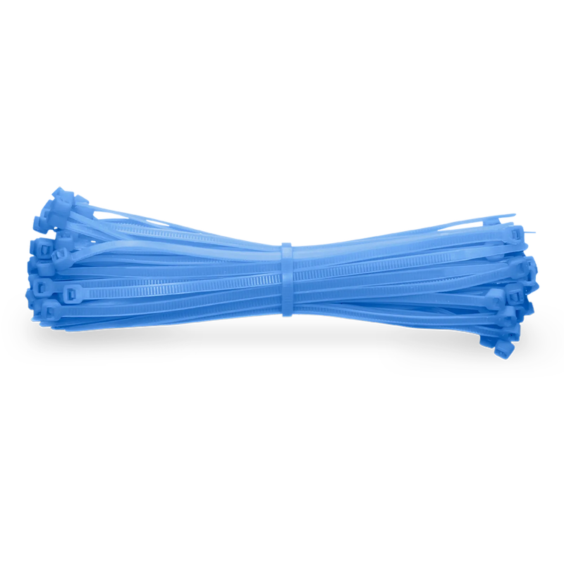 SFPS 100Pcs/Pack 6in.L x 0.15in.W Self-Locking Nylon Cable Ties, Blue