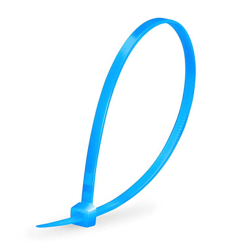 SFPS 100-Pack 4in.L x 0.1in.W Self-Locking Nylon Cable Ties, Blue