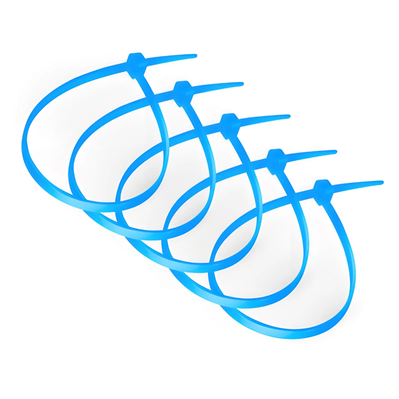 SFPS 100-Pack 4in.L x 0.1in.W Self-Locking Nylon Cable Ties, Blue