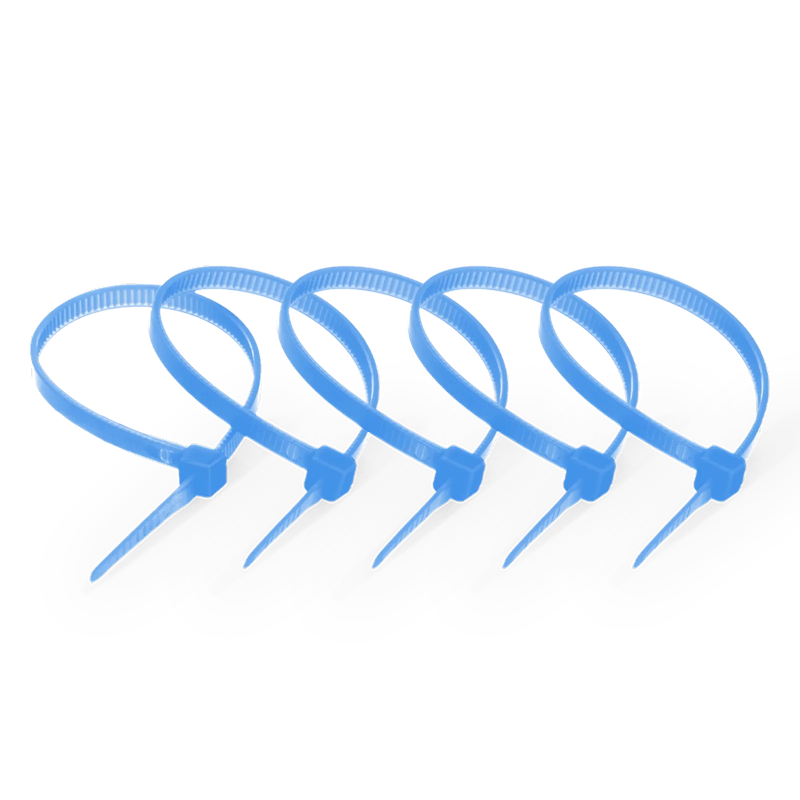 SFPS 100Pcs/Pack 6in.L x 0.15in.W Self-Locking Nylon Cable Ties, Blue
