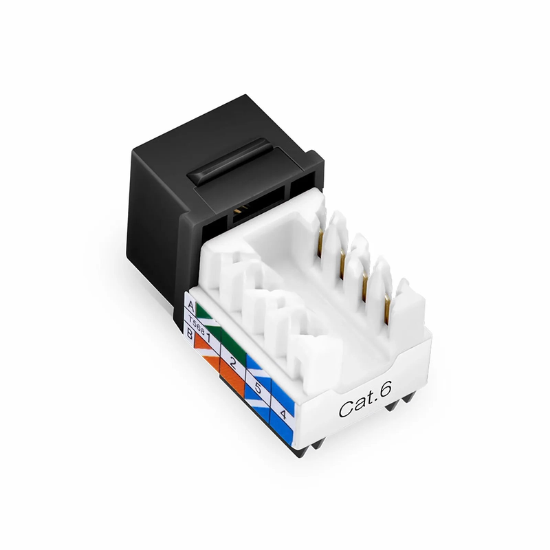 SFPS Cat6 RJ45 (8P8C) Unshielded Punch Down Keystone Jack Module, Black, 12Pcs/Pack