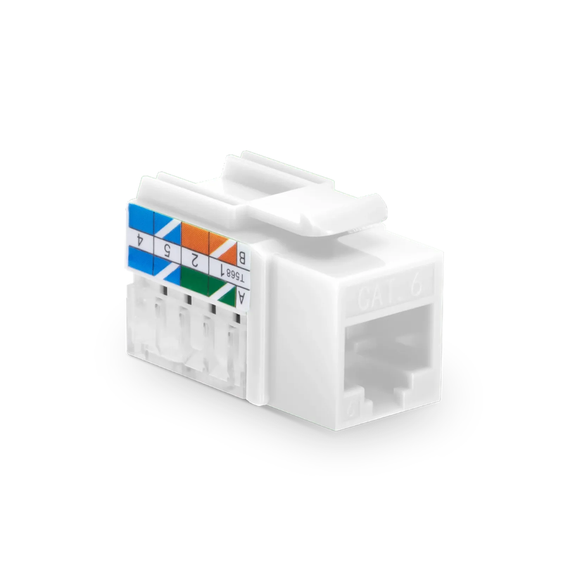 SFPS Cat6 RJ45 (8P8C) Unshielded Punch Down Keystone Jack Module, White, 12Pcs/Pack
