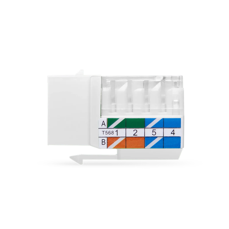 SFPS Cat6 RJ45 (8P8C) Unshielded Punch Down Keystone Jack Module, White, 12Pcs/Pack