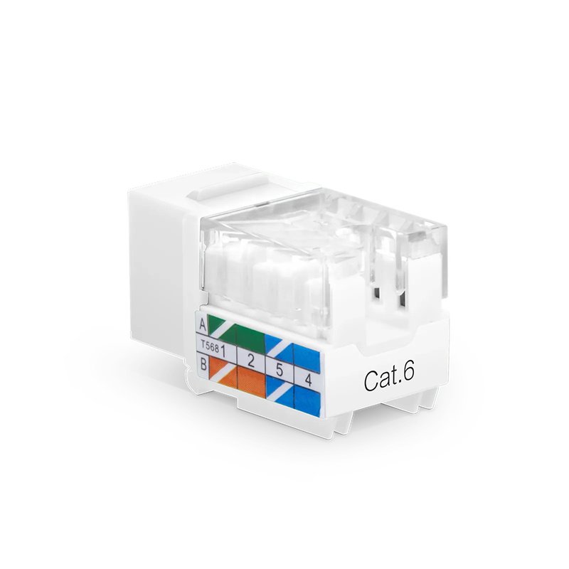 SFPS Cat6 RJ45 (8P8C) Unshielded Punch Down Keystone Jack Module, White, 12Pcs/Pack