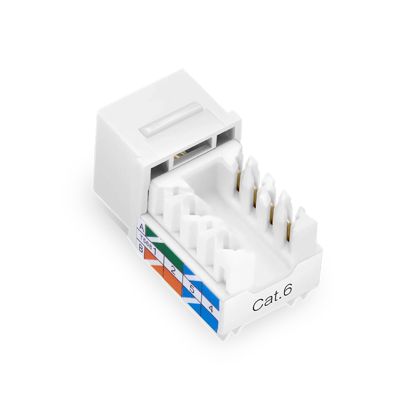 SFPS Cat6 RJ45 (8P8C) Unshielded Punch Down Keystone Jack Module, White, 12Pcs/Pack