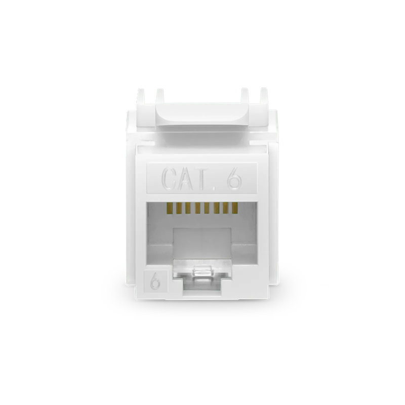 SFPS Cat6 RJ45 (8P8C) Unshielded Punch Down Keystone Jack Module, White, 12Pcs/Pack