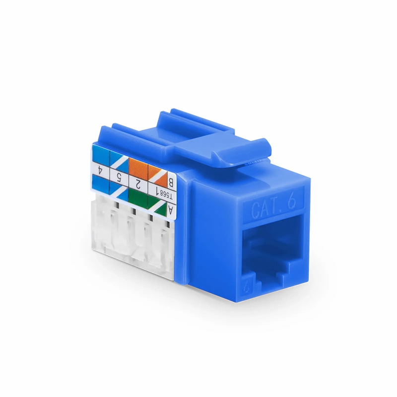 SFPS Cat6 RJ45 (8P8C) Unshielded Punch Down Keystone Jack Module, Blue, 12Pcs/Pack