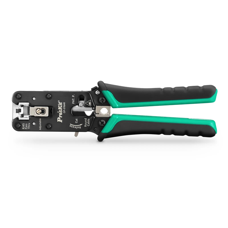 SFPS Cat5/6/7 RJ45 Pass-Through Professional Modular Crimper with Built-in Wire Cutter and Stripper