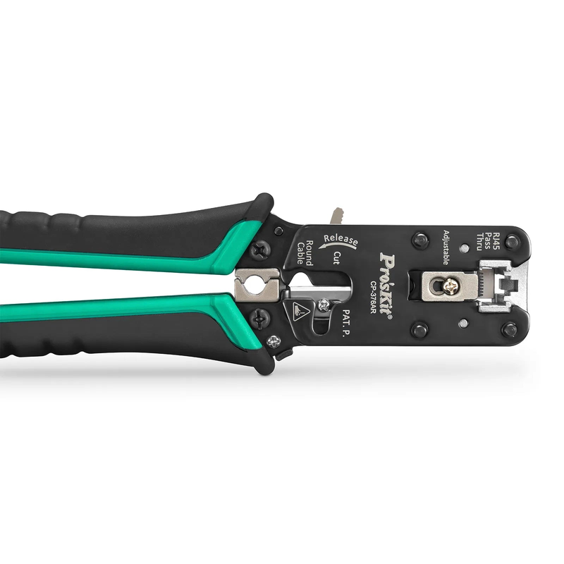 SFPS Cat5/6/7 RJ45 Pass-Through Professional Modular Crimper with Built-in Wire Cutter and Stripper