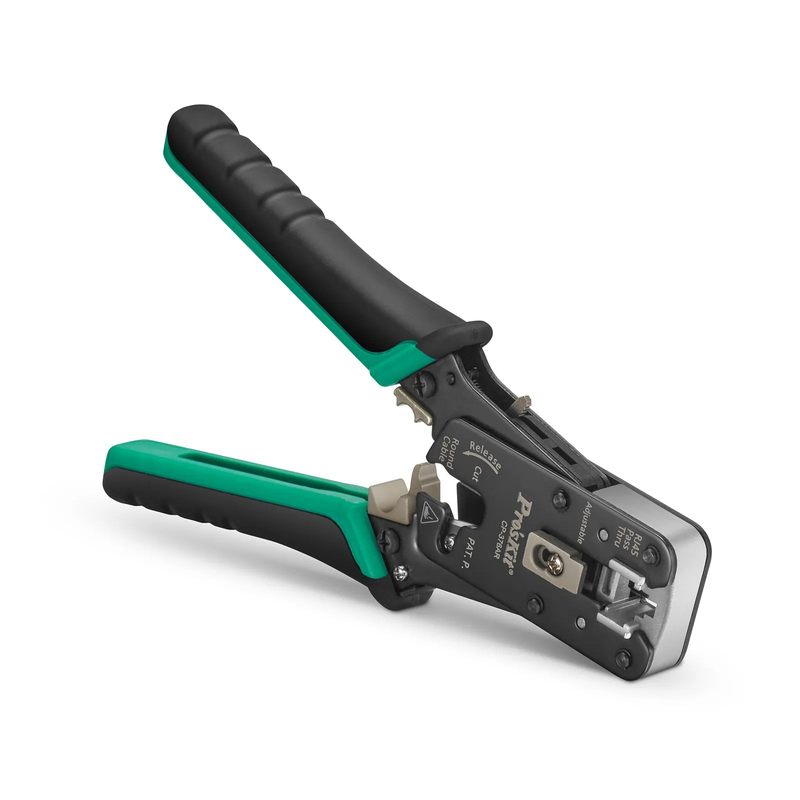 SFPS Cat5/6/7 RJ45 Pass-Through Professional Modular Crimper with Built-in Wire Cutter and Stripper