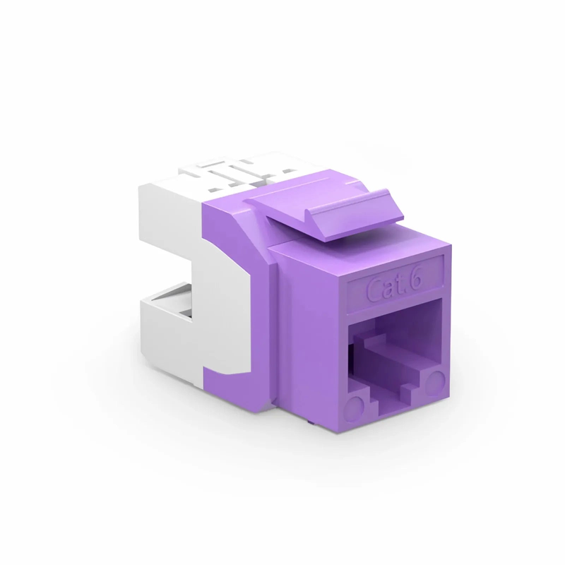 SFPS Cat6 RJ45 (8P8C) Unshielded Punch Down Keystone Jack Module, Purple (10 pcs/Pack)
