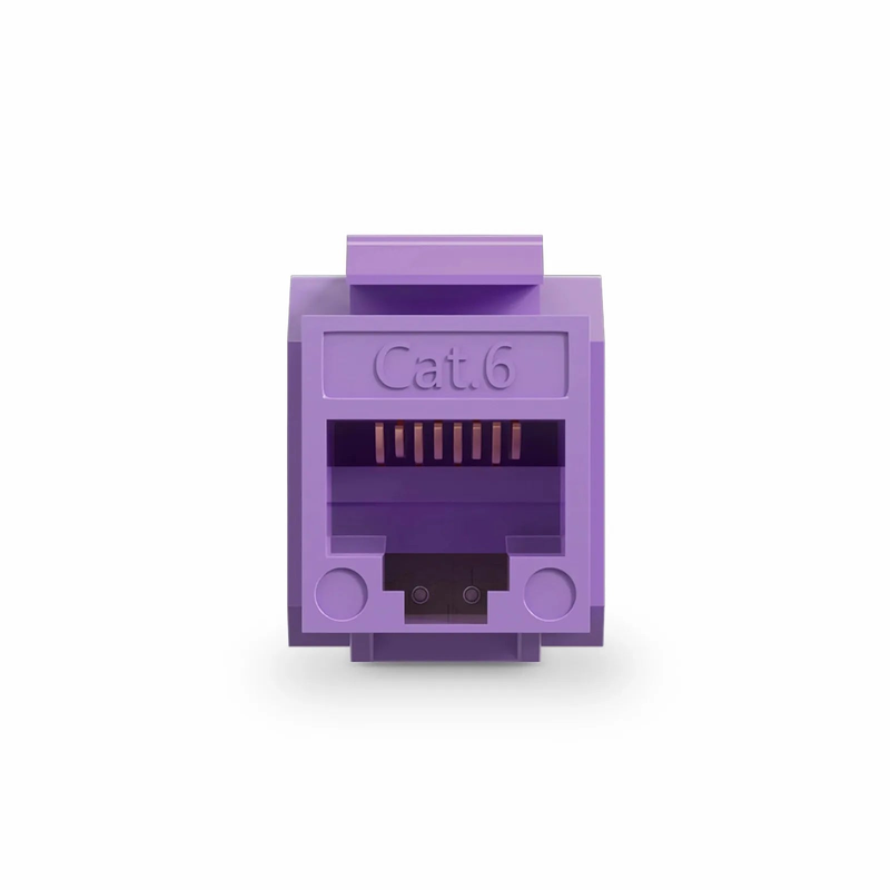 SFPS Cat6 RJ45 (8P8C) Unshielded Punch Down Keystone Jack Module, Purple (10 pcs/Pack)