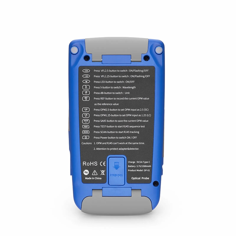 SFPS OP-01 Handheld Optical Multimeter Built-in 1mW Visual Fault Locator with RJ45 Cable Sequence Test Function