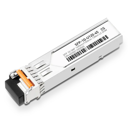Juniper SFP-GE120KT14R15 Compatible 1000BASE-U120-45 SFP TX-1490nm/RX-1550nm 120km DOM Simplex LC Transceiver Module for SMF SFPS