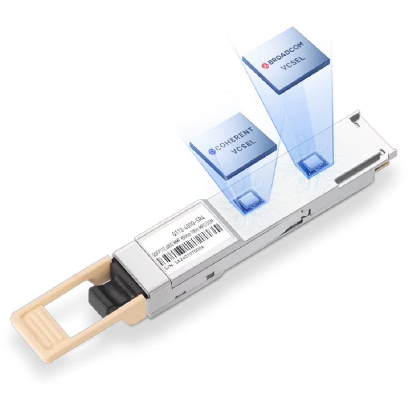 NVIDIA/Mellanox MMA1Z00-NS400-T Compatible Coherent VCSEL & Broadcom DSP 400GBASE-SR4 QSFP112 PAM4 850nm 100m MTP/MPO-12 APC MMF Optical Transceiver Module SFPS