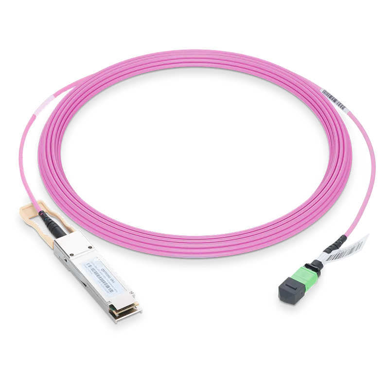 NVIDIA/Mellanox Compatible 400GBASE-SR4 OSFP Flat Top PAM4 850nm 100m DOM IB and Ethernet Liquid/Immersion Cooling Transceiver for MMF with 3m MPO-12/APC OM4 Erika Violet/Magenta Female Type A Pigtail SFPS