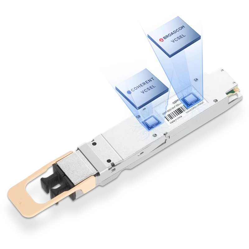 Arista OSFP-800G-2VSR4 Compatible Broadcom DSP & Broadcom VCSEL 800G OSFP 2xVR4/VR8 850nm 50m PAM4 DOM MPO/MTP MMF Transceiver Module for 7060X6-64PE Switch SFPS