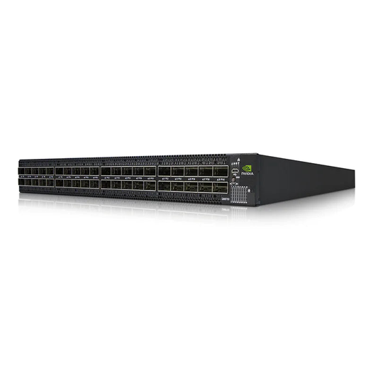 NVIDIA MQM8790-HS2F Quantum HDR InfiniBand Switch, 40 x HDR QSFP56 Ports, Two Power Supplies (AC), Unmanaged, x86 Dual Core, Standard Depth, P2C Airflow, Rail Kit, with 3-year Service SFPS