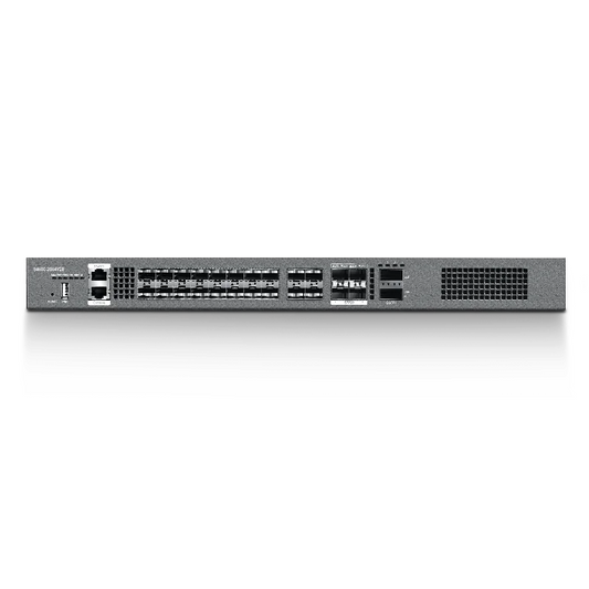 24-Port Ethernet L3 Switch, 20×10Gb SFP+, with 4×25Gb SFP28 and 2×40Gb QSFP+, Broadcom Chip, for DCN/Enterprise Network SFPS
