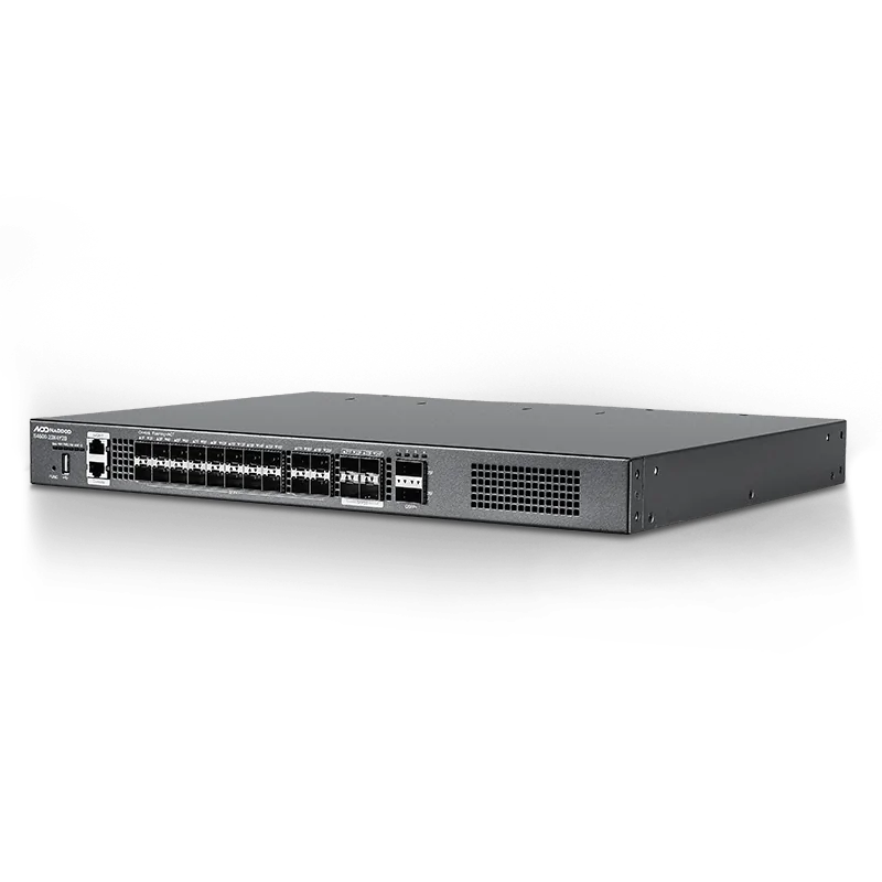 24-Port Ethernet L3 Switch, 20×10Gb SFP+, with 4×25Gb SFP28 and 2×40Gb QSFP+, Broadcom Chip, for DCN/Enterprise Network SFPS
