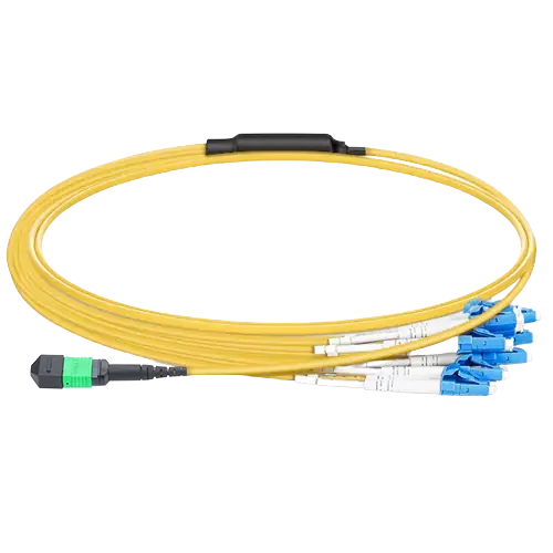 5m (16ft) MPO-16 APC (Female) to 8x LC Duplex UPC Single-mode (OS2) Harness, Type B, LSZH, Yellow SFPS