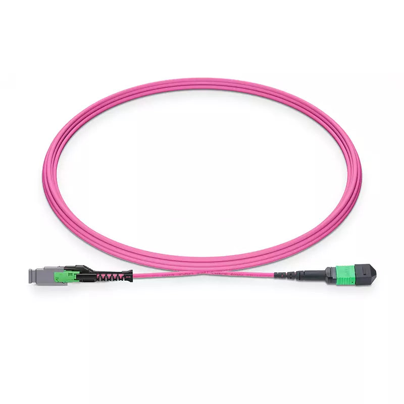4m (13ft) MMC Jumper, MMC-16 APC (Female) to MPO-16 APC (Female), 16 Fibers, Multimode (OM4), Jumper Polarity, OFNP, 2.5mm, Max IL ≤ 0.35dB, Magenta SFPS
