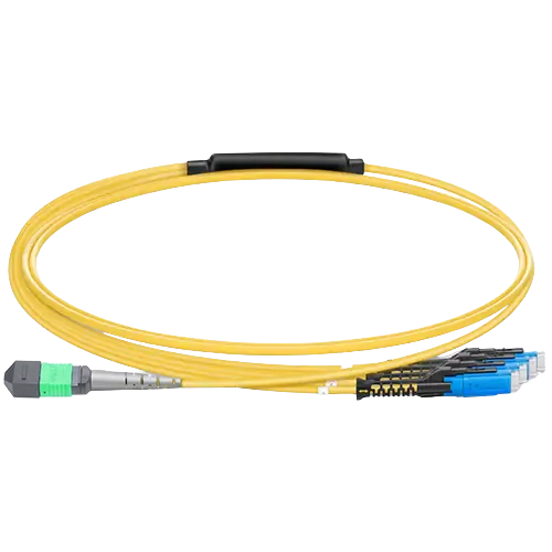 2m (7ft) MPO-8 APC (Female) to 4x MDC Duplex UPC Single-mode (OS2) Harness, Type B, LSZH, Yellow SFPS