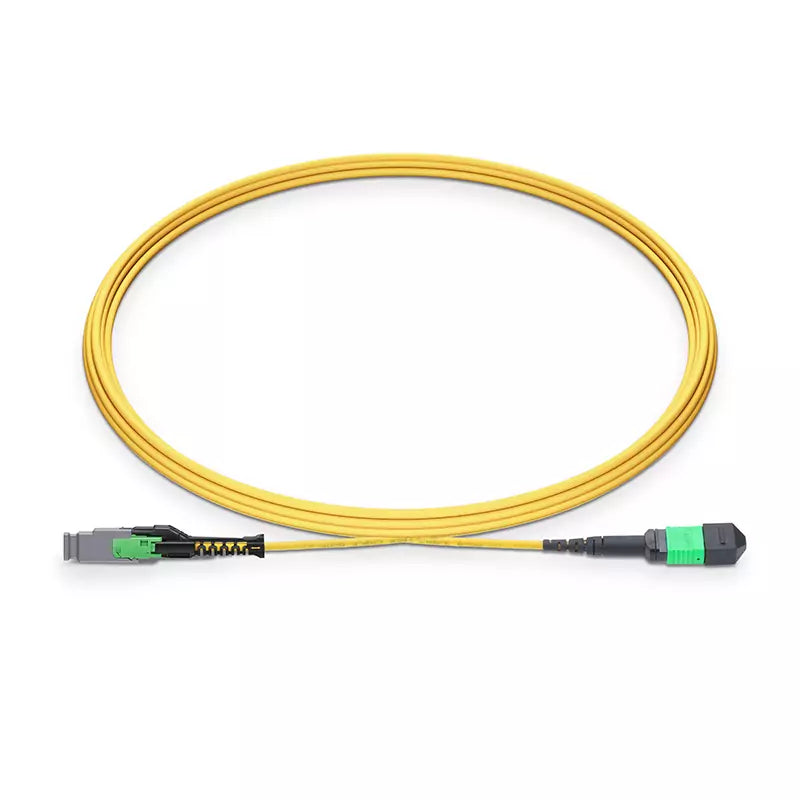 3m (10ft) MMC Breakout Cable, MMC-12 APC (Female) to MPO-12 APC (Female), 12 Fibers, Single Mode (OS2), Jumper Polarity, OFNP, 2.5mm, Max IL ≤ 0.35dB, Yellow SFPS