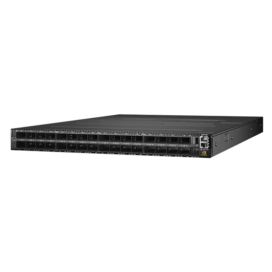 NVIDIA MQM9700-NS2F Quantum-2 NDR InfiniBand Switch, 64 x 400Gb/s Ports, 32 OSFP Cages, Managed, Power-to-connector(P2C) Airflow(forward), with 3-year Service SFPS