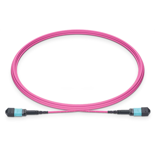 1m (3ft) MPO-12 UPC (Male) to MPO-12 UPC (Female) 12 Fibers Multimode (OM4) Jumper, Type B, LSZH, 3.0mm, Max IL ≤ 0.35dB, Magenta SFPS