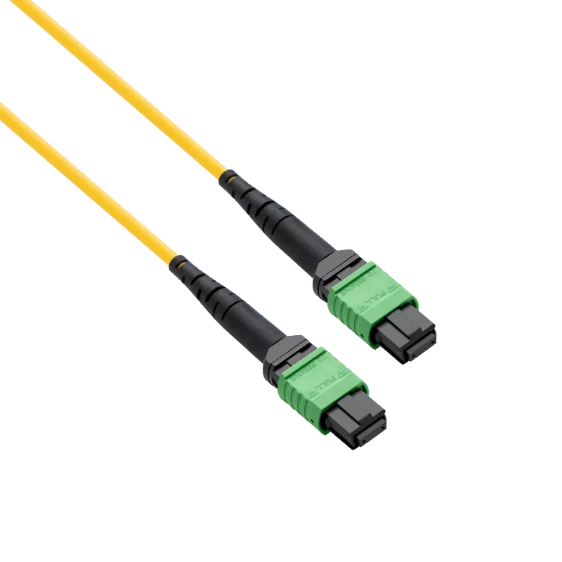 5m (16ft) MPO 2x2 Shuffle Breakout Cable, 16 Fibers, 2xMPO-8 APC (Female) to 2xMPO-8 APC (Female), Single Mode (OS2), Type 2, LSZH, 3.0mm, Max IL ≤ 0.35dB, Yellow SFPS