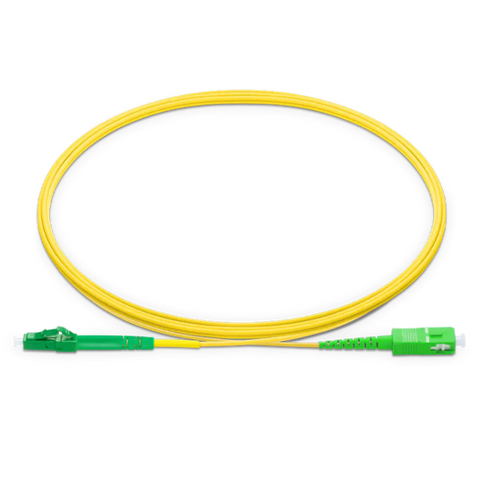 30m (98ft) LC APC to SC APC Simplex OS2 Single Mode LSZH 2.0mm Fiber Optic Patch Cable SFPS