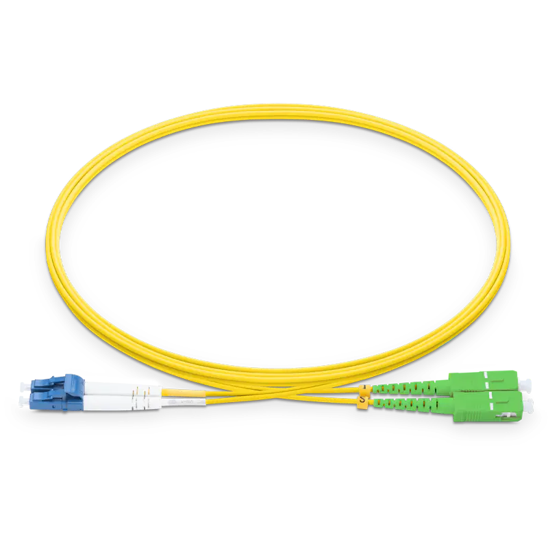 1m (3ft) LC UPC to SC APC Duplex OS2 Single Mode LSZH 2.0mm Fiber Optic Patch Cable SFPS