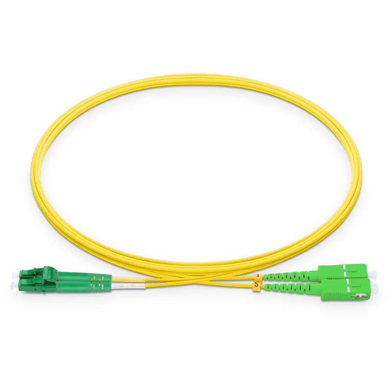 20m (66ft) LC APC to SC APC Duplex OS2 Single Mode LSZH 2.0mm Fiber Optic Patch Cable SFPS