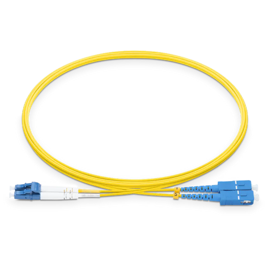 8m (26ft) LC UPC to SC UPC Duplex OS2 Single Mode LSZH 2.0mm Fiber Optic Patch Cable SFPS