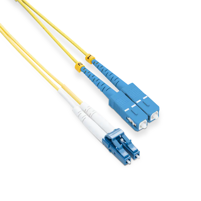 1.5m (5ft) LC UPC to SC UPC Duplex OS2 Single Mode LSZH 2.0mm Fiber Optic Patch Cable SFPS