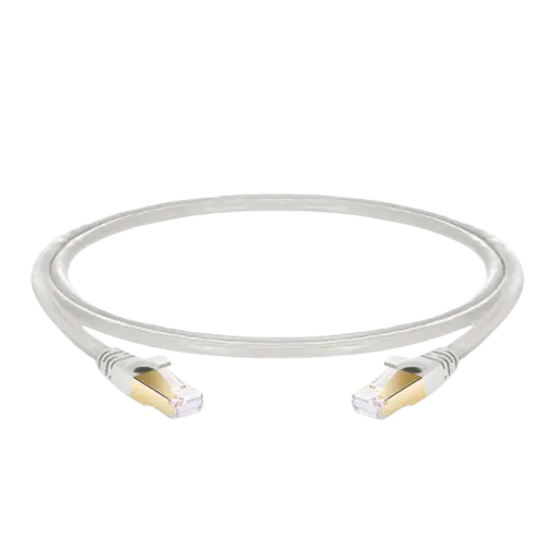 16ft (5m) Cat8 Snagless RJ45 Shielded (SFTP) PVC CM Ethernet Patch Cable, 28AWG 100% Copper Wire Off-White SFPS