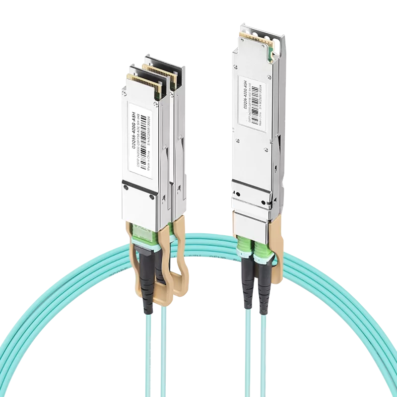 NVIDIA/Mellanox MFA7U10-H003 Compatible AOC 3m (10ft) 400Gb/s OSFP to 2x200Gb/s QSFP56 InfiniBand HDR Active Optical Splitter Cable (Finned Top, 850nm, MMF, LSZH) SFPS