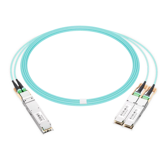NVIDIA/Mellanox MFA7U10-H030 Compatible AOC 30m (98ft) 400Gb/s OSFP to 2x200Gb/s QSFP56 InfiniBand HDR Active Optical Splitter Cable (Finned Top, 850nm, MMF, LSZH) SFPS
