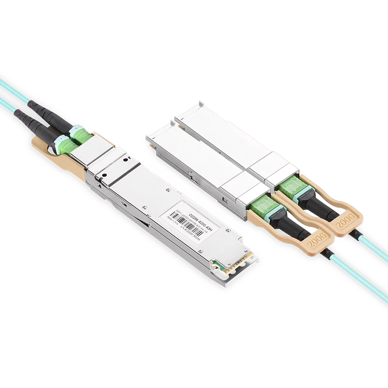 NVIDIA/Mellanox MFA7U10-H015 Compatible AOC 15m (49ft) 400Gb/s OSFP to 2x200Gb/s QSFP56 InfiniBand HDR Active Optical Splitter Cable (Finned Top, 850nm, MMF, LSZH) SFPS